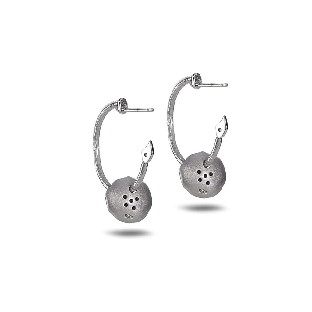 Serenity Sterling Silver Flower Hoop Earrings