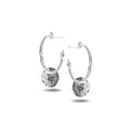 Serenity Sterling Silver Flower Hoop Earrings