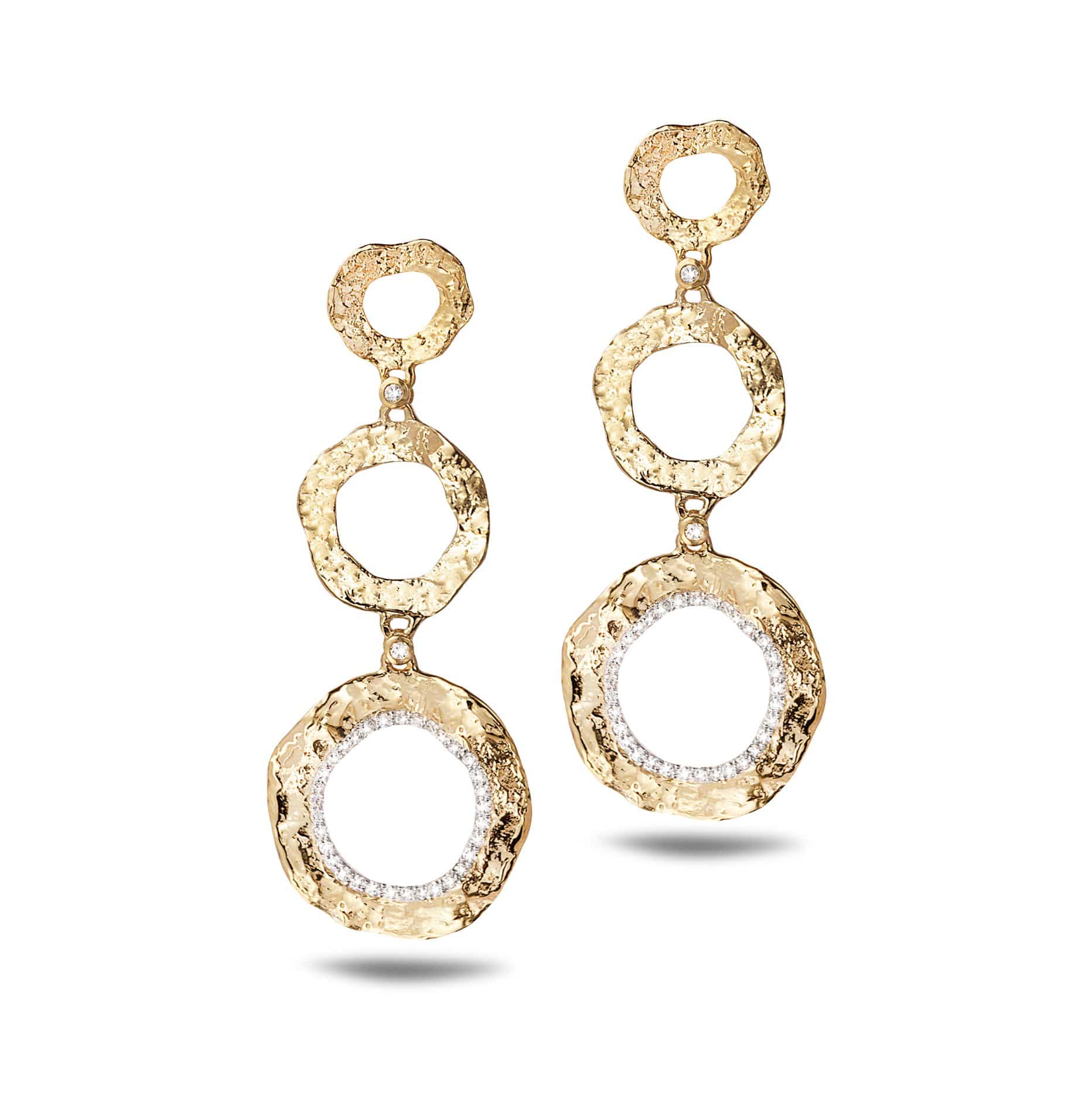 Serenity Three Flower Drop Earrings